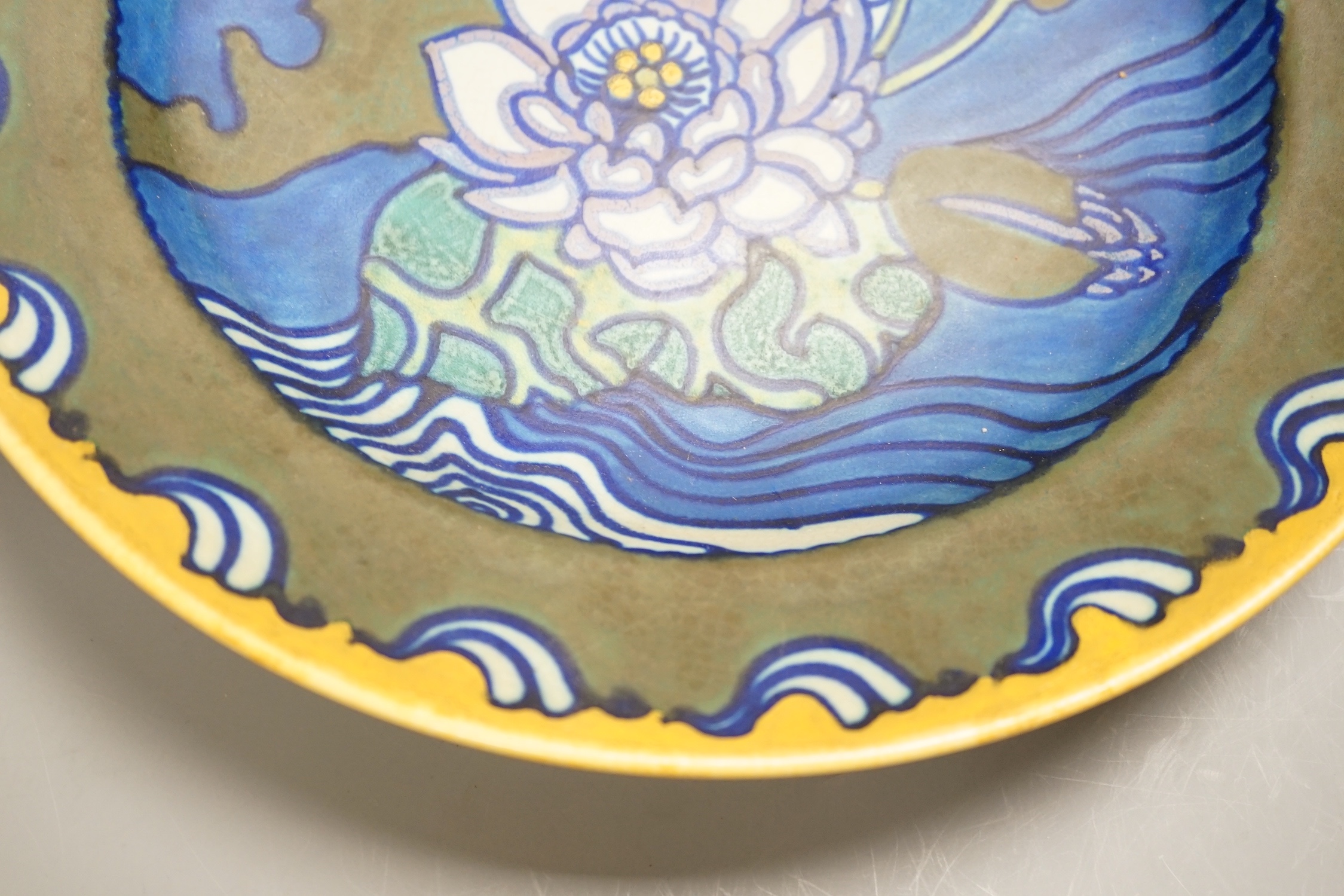A Gouda ‘Bloem’ polychrome charger - 31.5cm wide